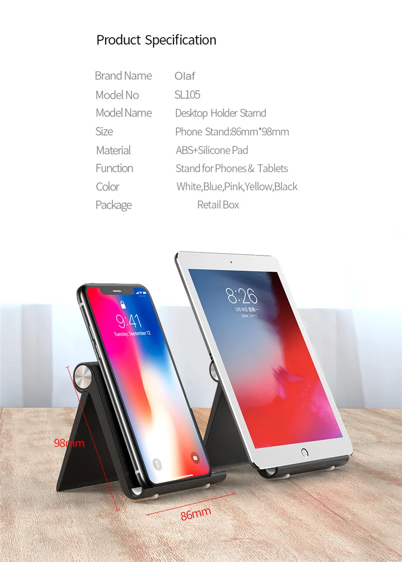 📱 Soporte Ajustable para Teléfono Móvil y Tableta