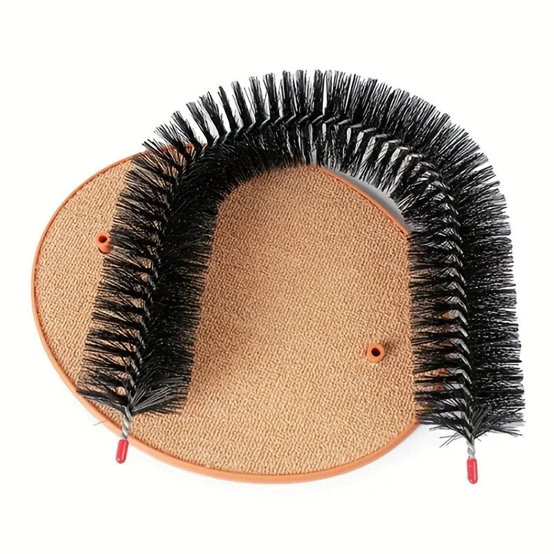Arco Masajeador y Cepillo Interactivo para Gatos con Rascador
