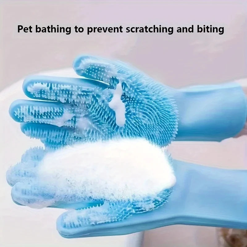 GUANTES MÁGICOS DE SILICONA PARA LIMPIEZA Y CUIDADO DE MASCOTAS