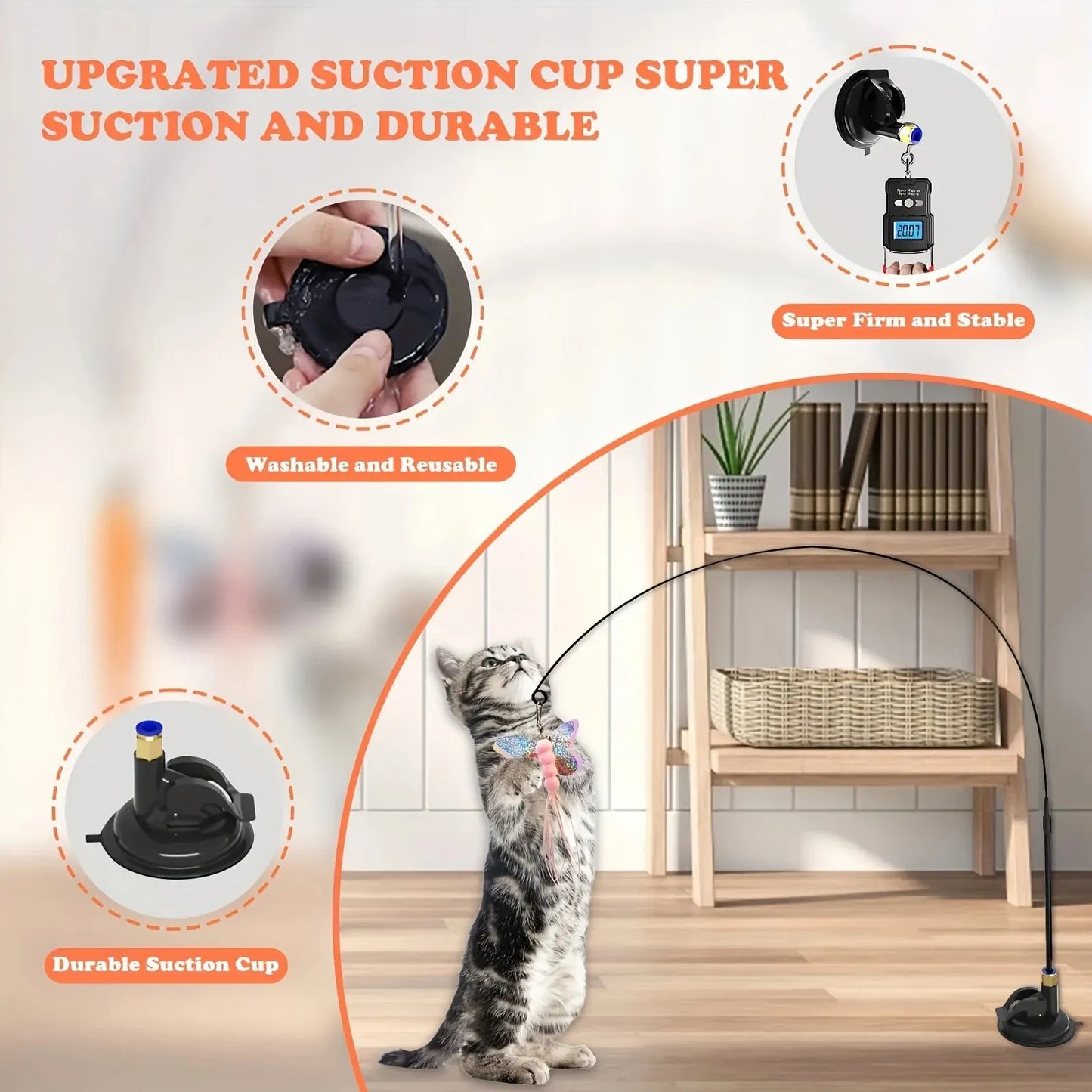 Juguete Interactivo para Gatos con Ventosa y Plumas 🐱✨