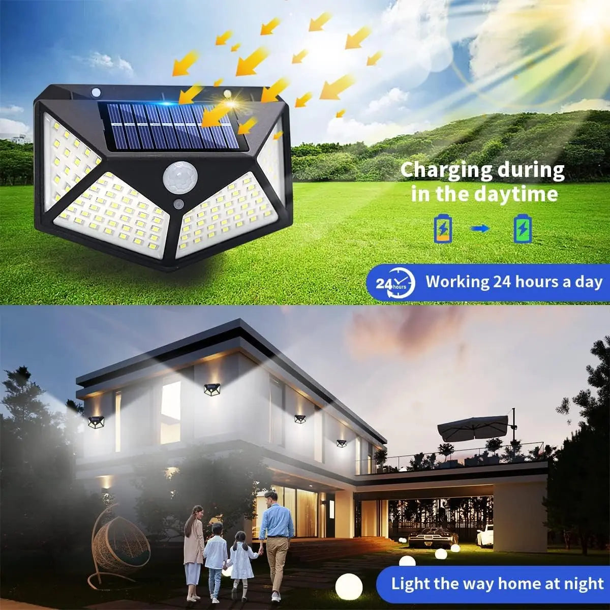 Lámpara solar con sensor de movimiento