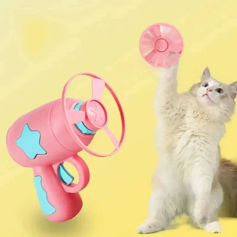 Mini Pistola Lanza Discos para Gatos – Juguete Interactivo de Entrenamiento y Diversión