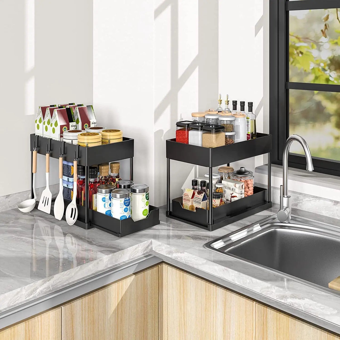 Organizador Multifuncional de Cocina y Baño de 2 Niveles