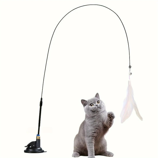 Juguete Interactivo para Gatos con Ventosa y Plumas 🐱✨