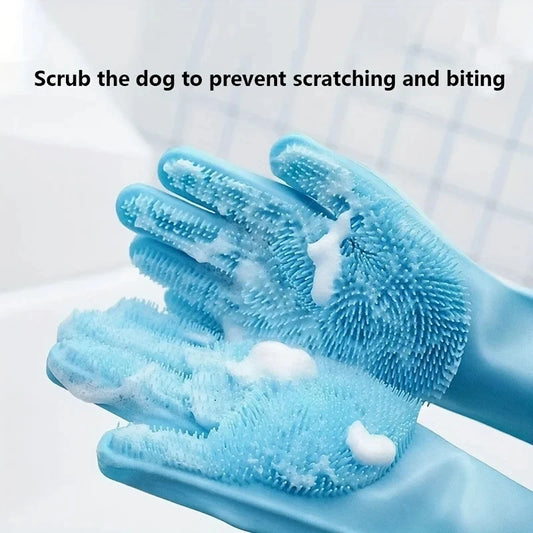 GUANTES MÁGICOS DE SILICONA PARA LIMPIEZA Y CUIDADO DE MASCOTAS