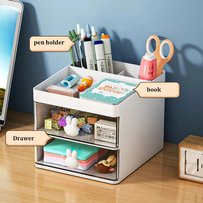 Organizador de Escritorio Multifuncional con Cajón