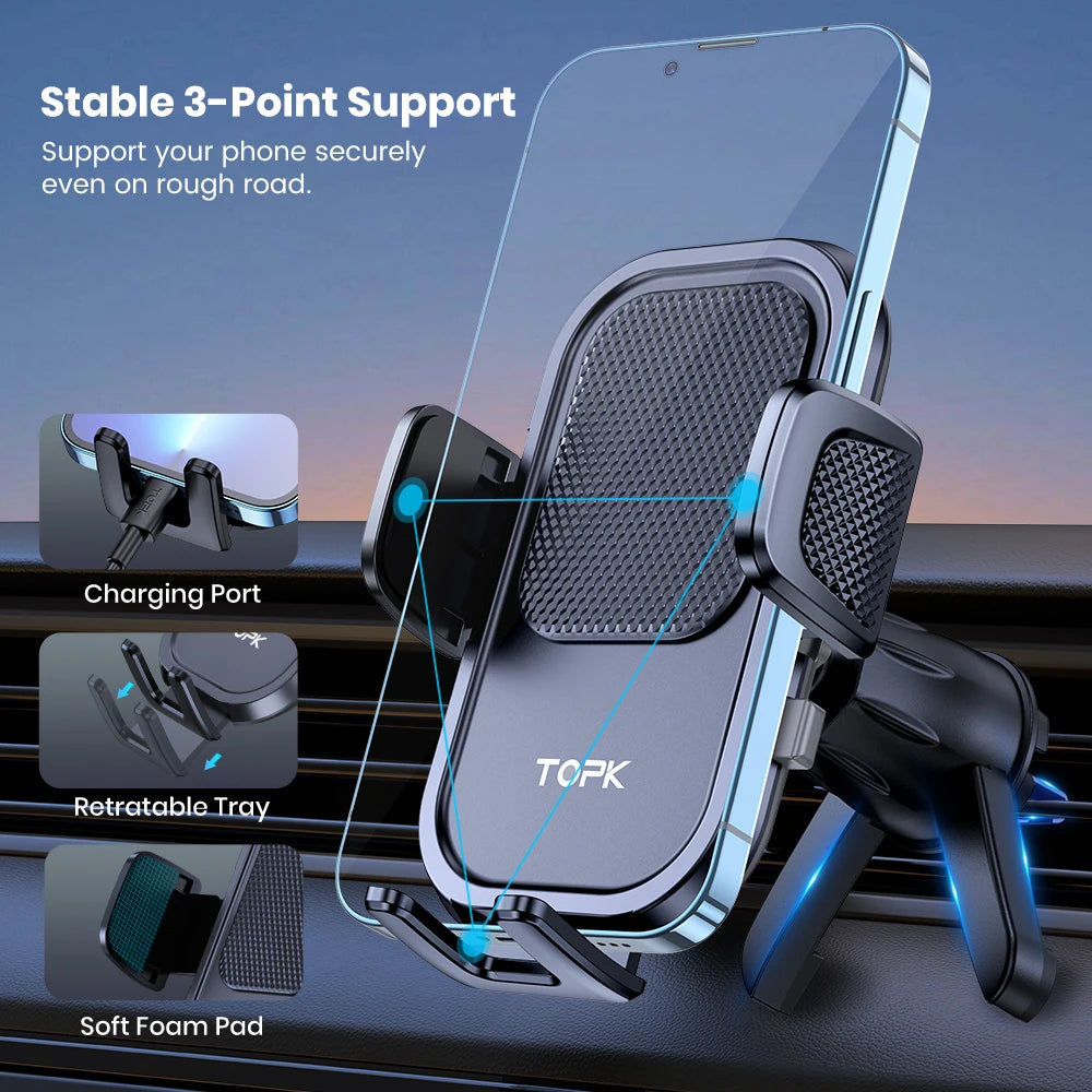 TOPK Soporte Universal para Teléfono de Coche con Clip de Ventilación