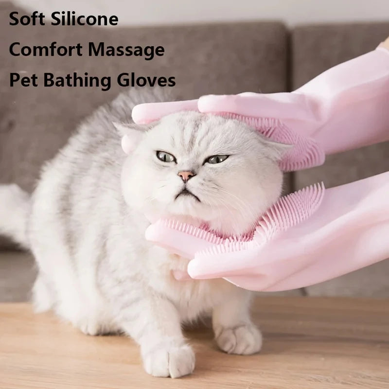 GUANTES MÁGICOS DE SILICONA PARA LIMPIEZA Y CUIDADO DE MASCOTAS