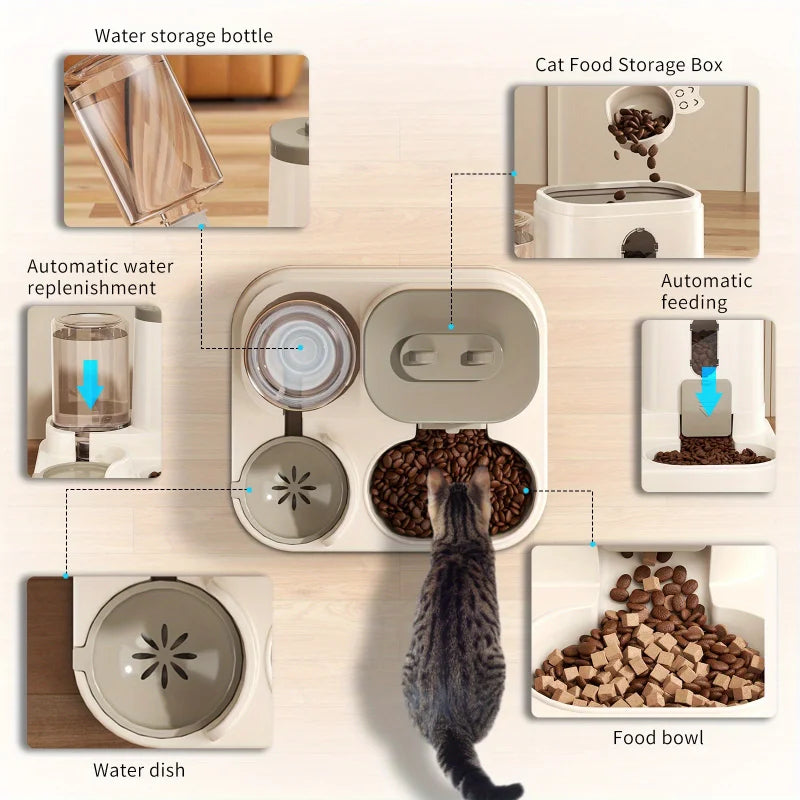 Comedero Automático para Gatos con Dispensador de Agua